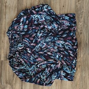 EUC Sheer feather blouse
